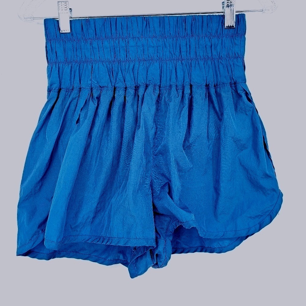 Blue Women's High-Waist Active Shorts - Picture 2 of 6